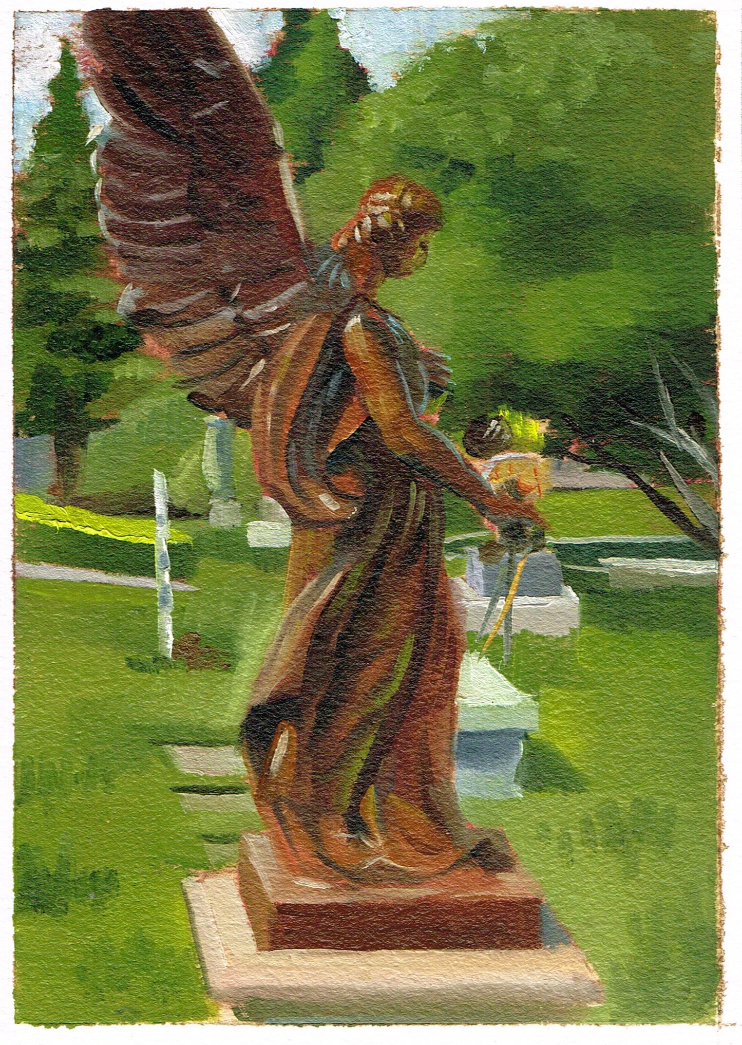 Hollywood Forever Bronze Angel Statue