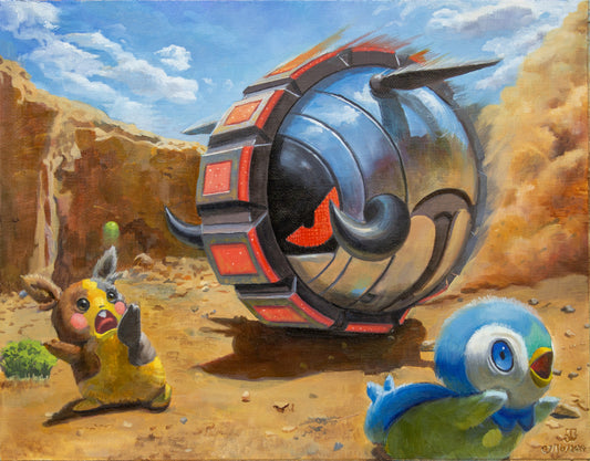 Dangerous Angry Iron Treads Running over Cute Pokemon